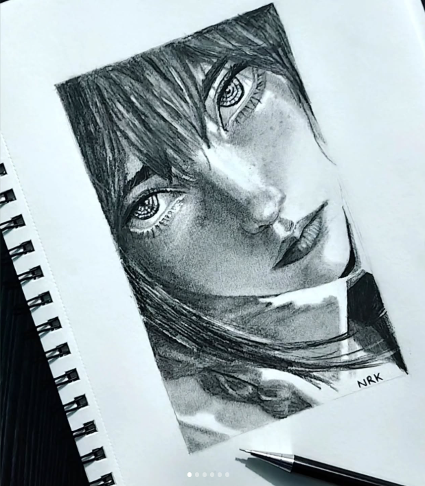 An amazing 
portrait drawn with pencil.
art by top artist nrk
